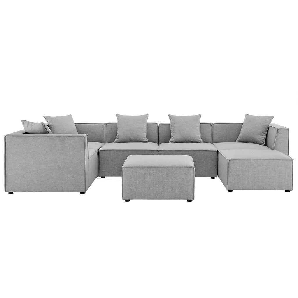 Modway Saybrook 7-Piece Outdoor Patio Upholstered Sectional Sofa  