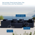 Modway Saybrook 7-Piece Outdoor Patio Upholstered Sectional Sofa