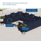 Modway Saybrook 8-Piece Outdoor Patio Upholstered Sectional Sofa