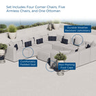 Modway Saybrook 10-Piece Outdoor Patio Upholstered Sectional Sofa