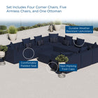 Modway Saybrook 10-Piece Outdoor Patio Upholstered Sectional Sofa
