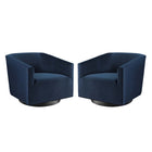 Modway Twist Performance Velvet Swivel Chair Set of 2  