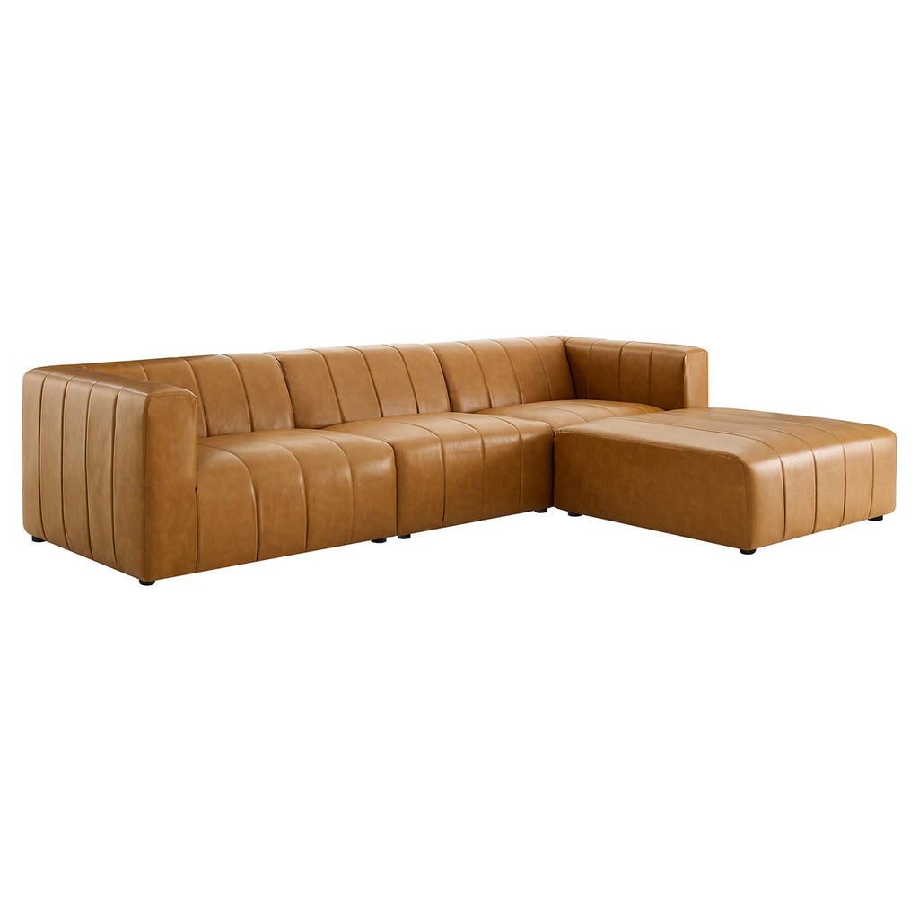 Modway Bartlett 4-Piece Vegan Leather Sectional Sofa  