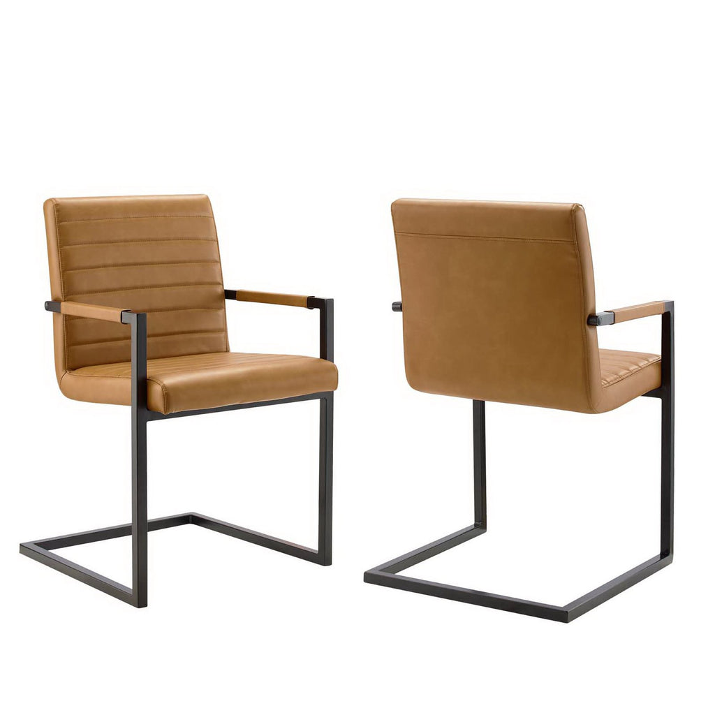 Modway Savoy Vegan Leather Dining Chairs Set of 2  