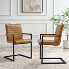 Modway Savoy Vegan Leather Dining Chairs Set of 2