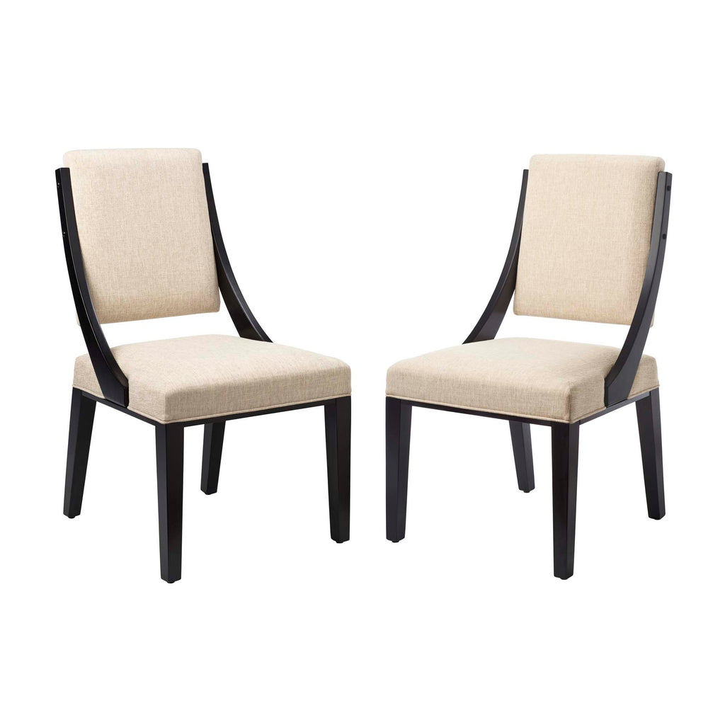 Modway Cambridge Upholstered Fabric Dining Chairs Set of 2  