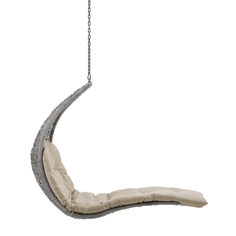 Modway Landscape Hanging Chaise Lounge Outdoor Patio Swing Chair  