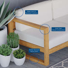 Modway Upland 5-Piece Outdoor Patio Teak Wood Sectional Sofa Set