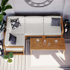 Modway Upland 5-Piece Outdoor Patio Teak Wood Sectional Sofa Set