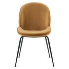 Modway Scoop Black Powder Coated Steel Leg Performance Velvet Dining Chairs Set of 2