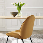 Modway Scoop Black Powder Coated Steel Leg Performance Velvet Dining Chairs Set of 2