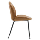 Modway Scoop Black Powder Coated Steel Leg Vegan Leather Dining Chairs Set of 2