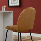 Modway Scoop Black Powder Coated Steel Leg Vegan Leather Counter Stool
