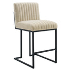 Modway Indulge Channel Tufted Fabric Counter Stool  