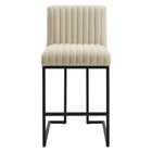 Modway Indulge Channel Tufted Fabric Counter Stool