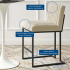 Modway Indulge Channel Tufted Fabric Counter Stool