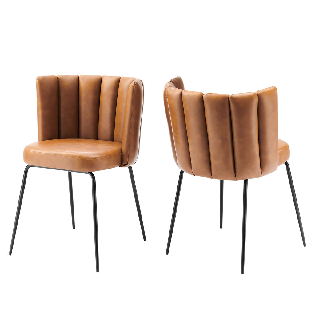 Modway Virtue Vegan Leather Dining Chair Set of 2  