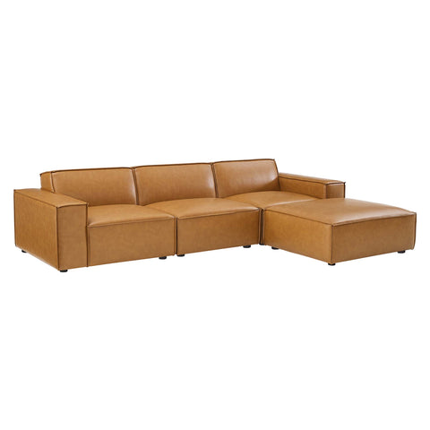 Modway Restore 4-Piece Vegan Leather Sectional Sofa  