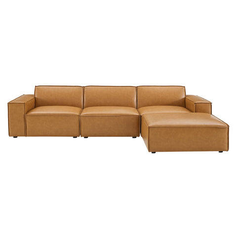 Modway Restore 4-Piece Vegan Leather Sectional Sofa  