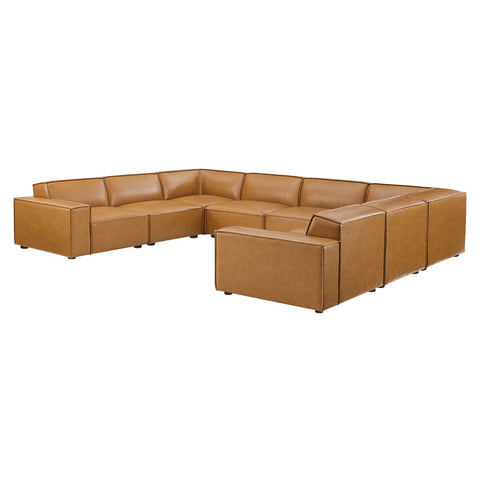 Modway Restore 8-Piece Vegan Leather Sectional Sofa  