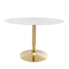 Modway Verne 48" Oval Artificial Marble Dining Table  