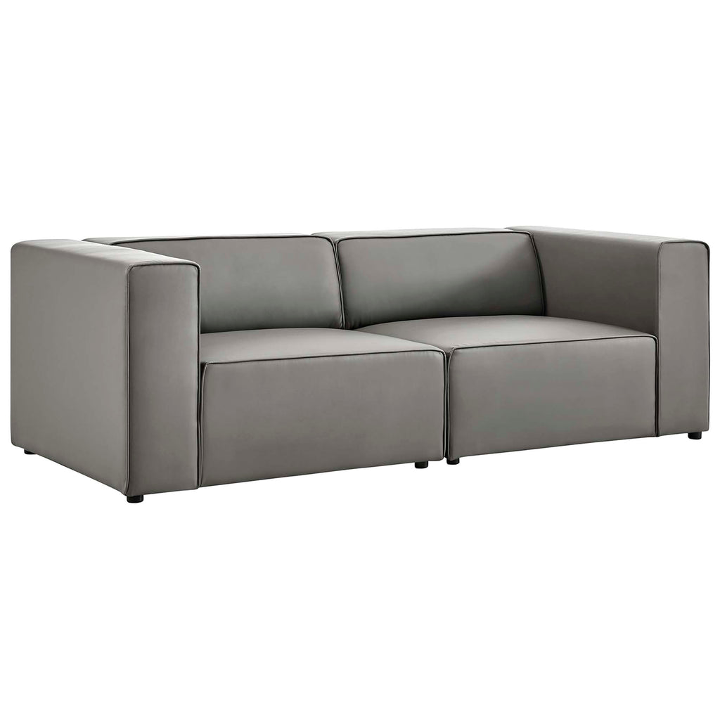 Modway Mingle 2-Piece Vegan Leather Sectional Sofa Loveseat  
