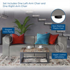 Modway Mingle 2-Piece Vegan Leather Sectional Sofa Loveseat