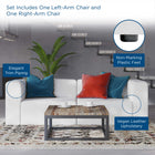 Modway Mingle 2-Piece Vegan Leather Sectional Sofa Loveseat