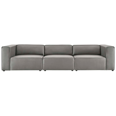 Modway Mingle 3-Piece Vegan Leather Sectional Sofa  