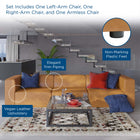 Modway Mingle 3-Piece Vegan Leather Sectional Sofa