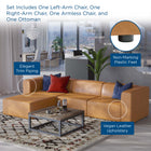 Modway Mingle Vegan Leather Sofa and Ottoman Set