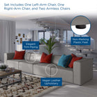 Modway Mingle 4-Piece Vegan Leather Sectional Sofa