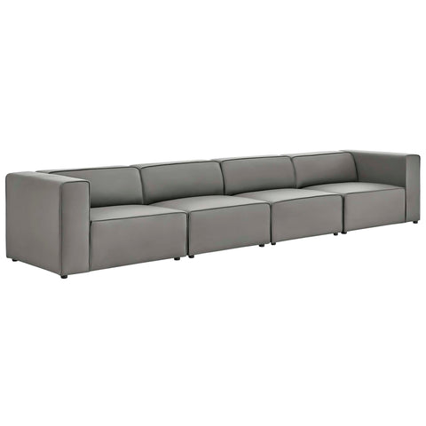 Modway Mingle 4-Piece Vegan Leather Sectional Sofa  