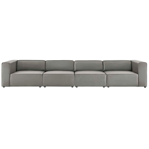 Modway Mingle 4-Piece Vegan Leather Sectional Sofa  