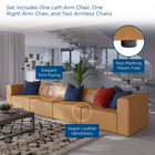 Modway Mingle 4-Piece Vegan Leather Sectional Sofa