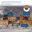 Modway Mingle 4-Piece Vegan Leather Sofa and 2 Ottomans Set