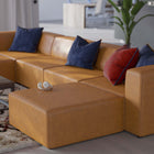 Modway Mingle 4-Piece Vegan Leather Sofa and 2 Ottomans Set