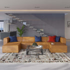 Modway Mingle 4-Piece Vegan Leather Sofa and 2 Ottomans Set