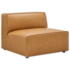 Modway Mingle 4-Piece Vegan Leather Sofa and 2 Ottomans Set