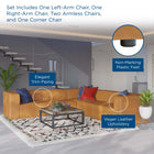 Modway Mingle 5-Piece Vegan Leather Sectional Sofa