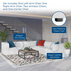 Modway Mingle 5-Piece Vegan Leather Sectional Sofa