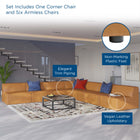 Modway Mingle 7-Piece Vegan Leather Sectional Sofa EEI-4797