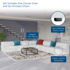 Modway Mingle 7-Piece Vegan Leather Sectional Sofa EEI-4797