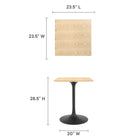 Modway Lippa 24" Square Wood Dining Table