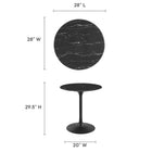 Modway Lippa 28" Round Faux Marble Dining Table
