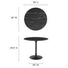 Modway Lippa 36" Round Faux Marble Dining Table