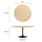 Modway Lippa 60" Round Wood Dining Table