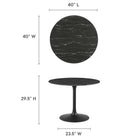 Modway Lippa 40" Round Faux Marble Dining Table