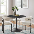 Modway Lippa 40" Round Faux Marble Dining Table