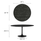 Modway Lippa 60" Round Faux Marble Dining Table